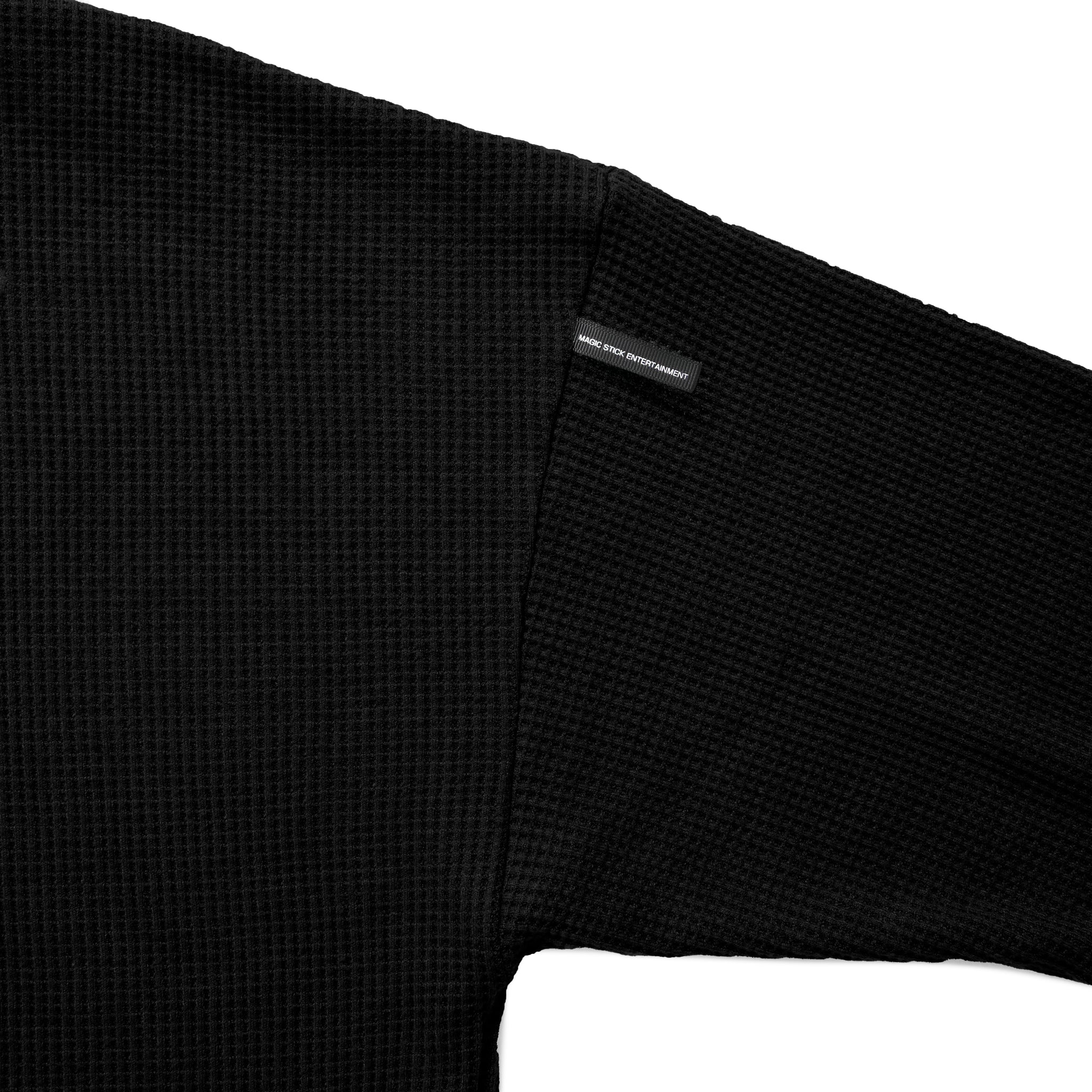 WAFFLE ZIP-UP HOODIE (BLACK) – MAGIC STICK ENTERTAINMENT Official 